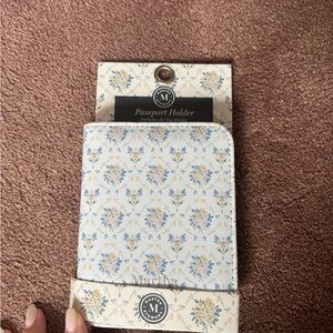 Martha Stewart Floral Passport Holder - White and Blue